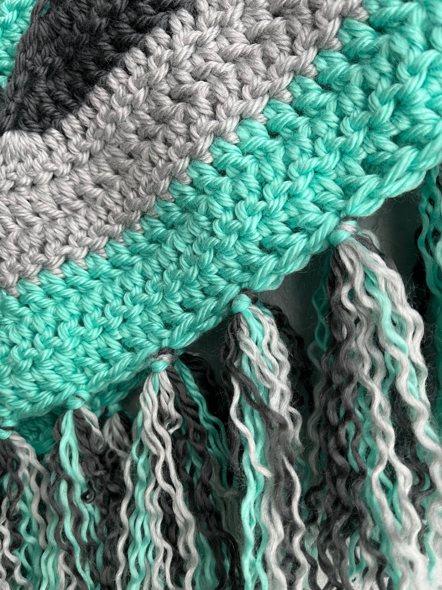 Teal & Grey Shawl Scarf