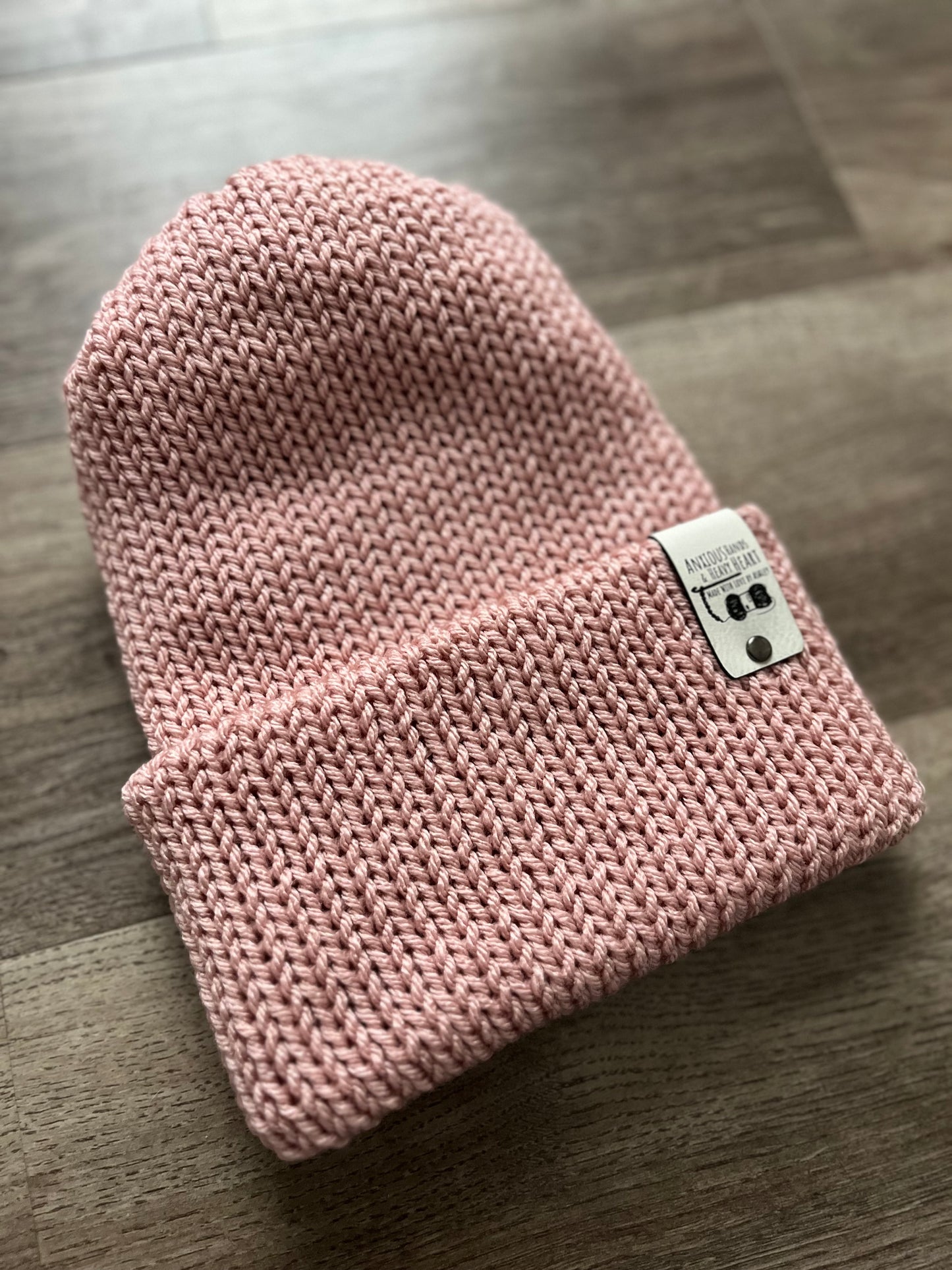 Adult Knitting Machine Beanie - Dusty Rose