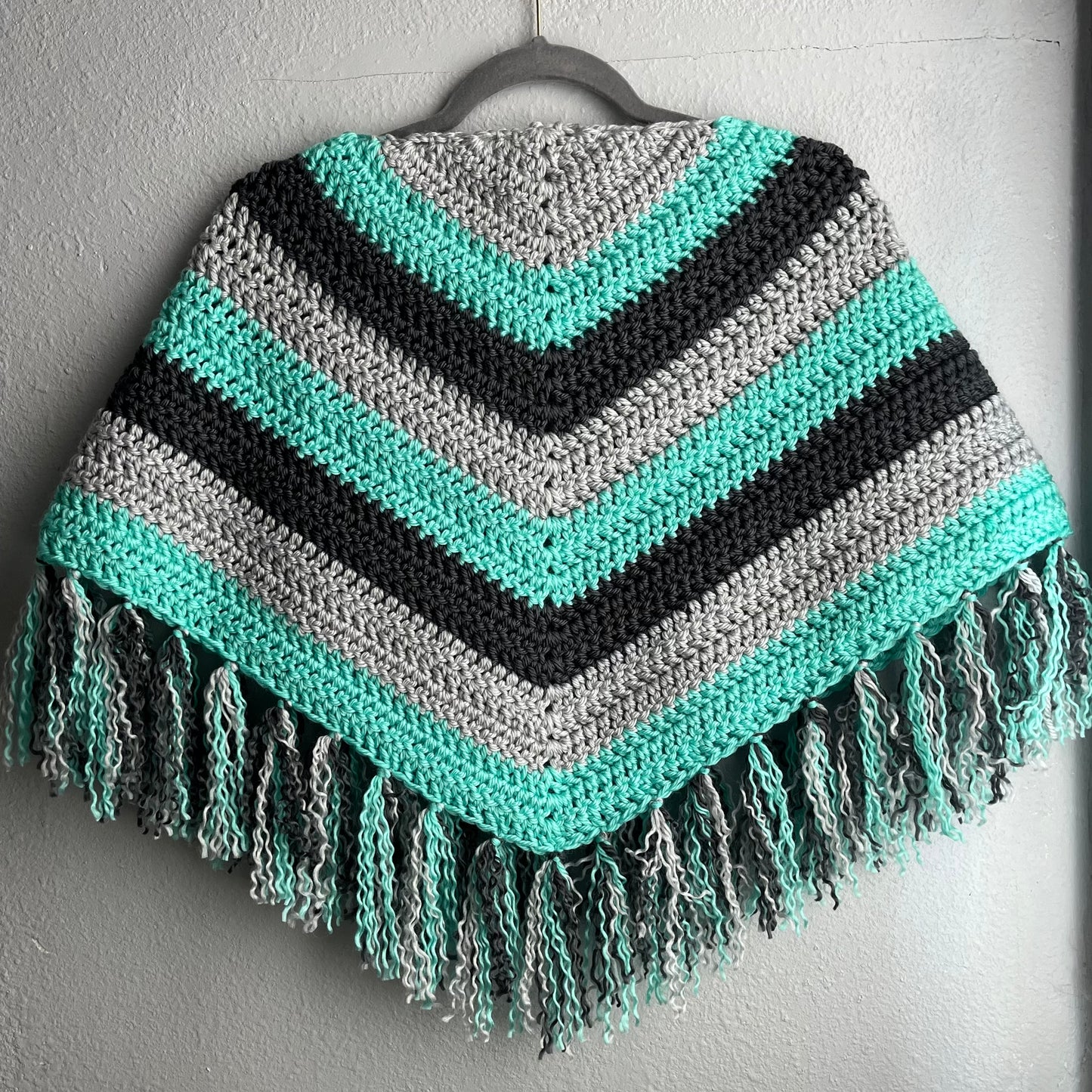 Teal & Grey Shawl Scarf