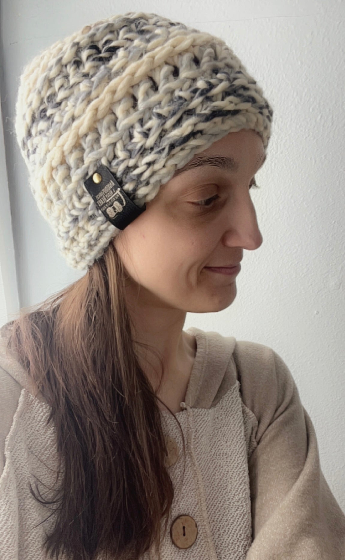 Adult Hat - Super Bulky Neutral Variegated