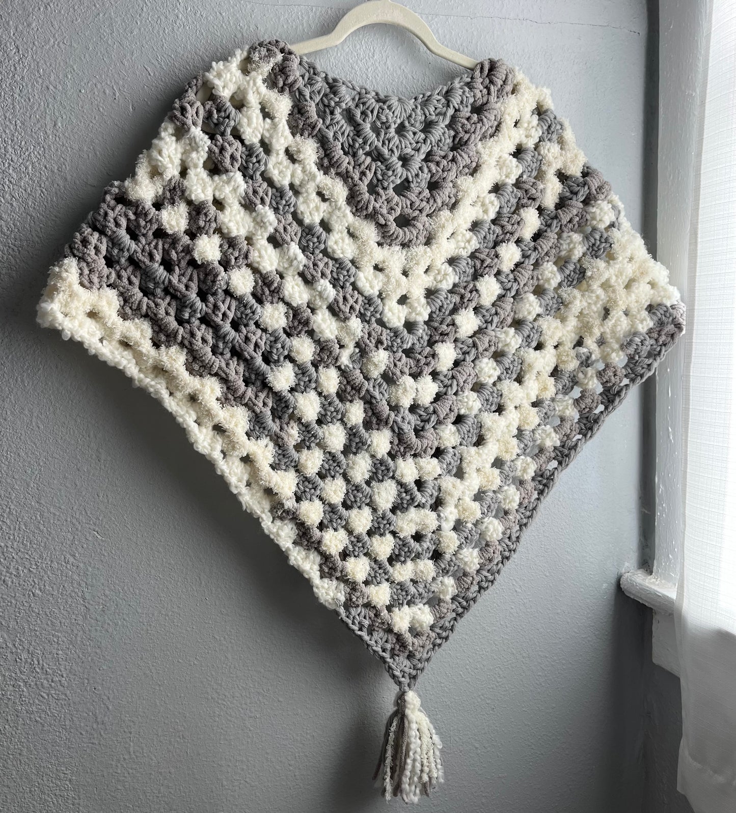 Bulky Boho Shawl Scarf - Neutral