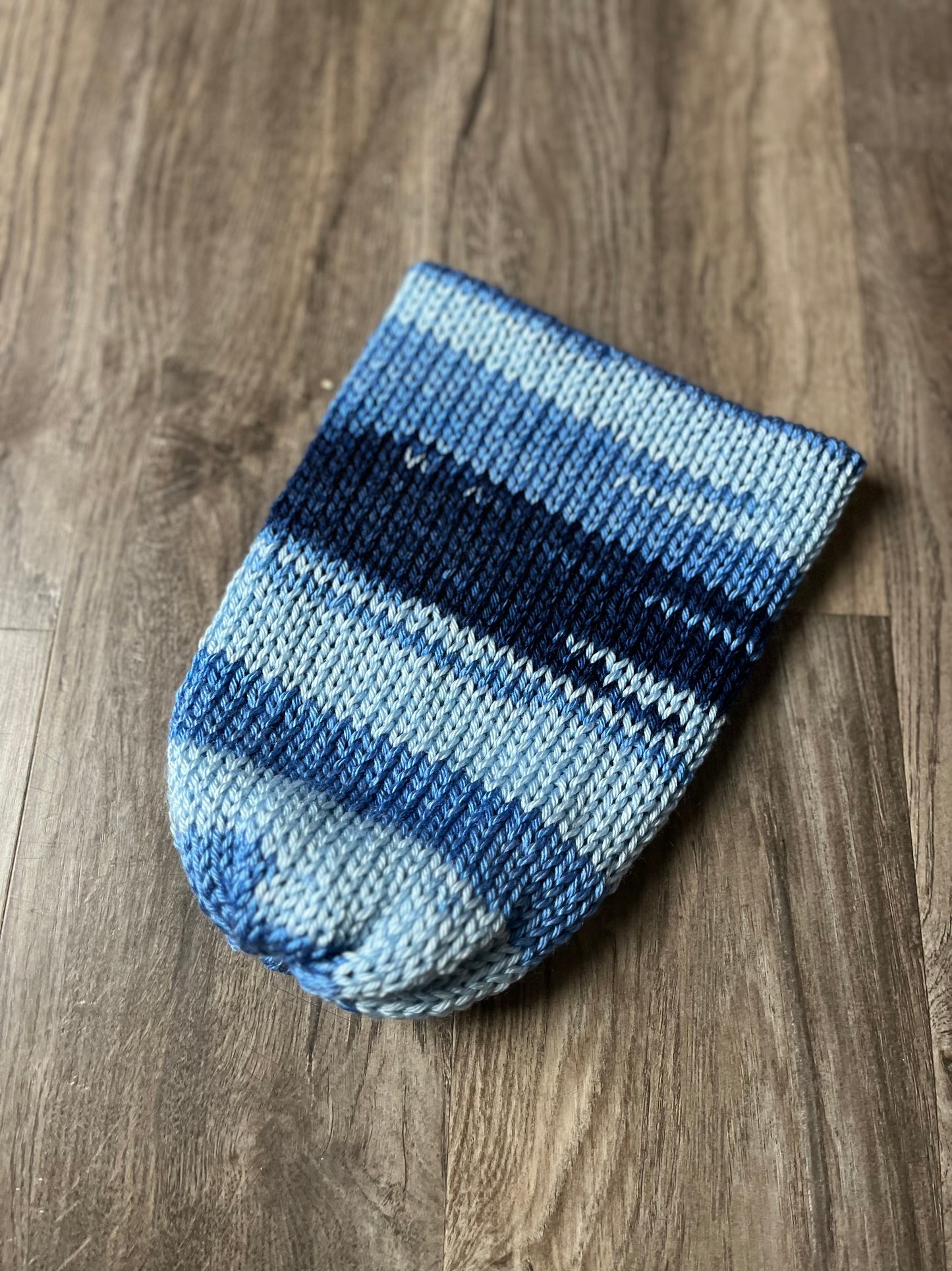 Adult Knitting Machine Beanie - Blue Multicolor