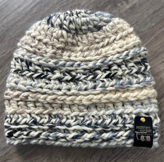 Adult Hat - Super Bulky Neutral Variegated