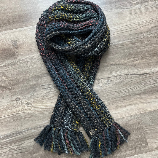 Super Bulky Wool Scarf -Charcoal Multicolor