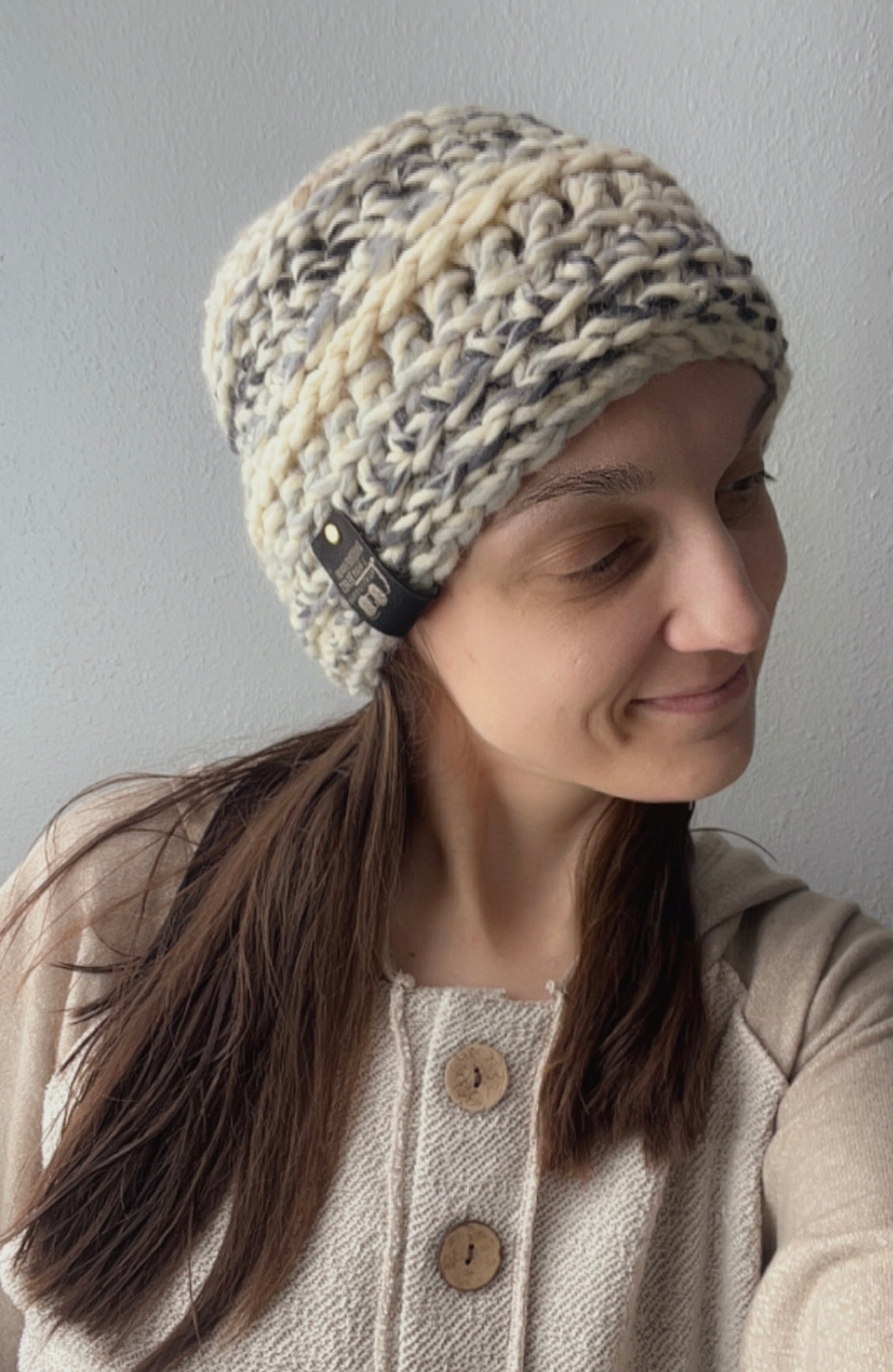 Adult Hat - Super Bulky Neutral Variegated