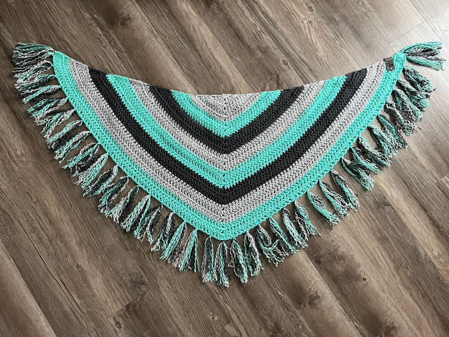 Teal & Grey Shawl Scarf