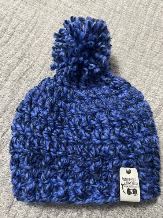 Big Kids/Small Adult Crochet Hat Blue