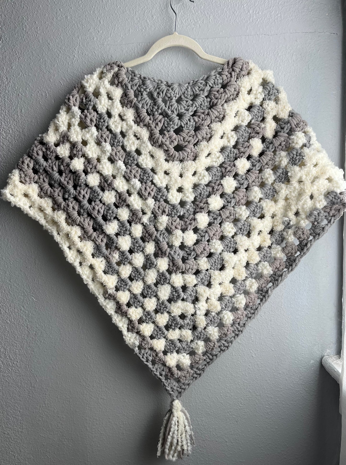 Bulky Boho Shawl Scarf - Neutral