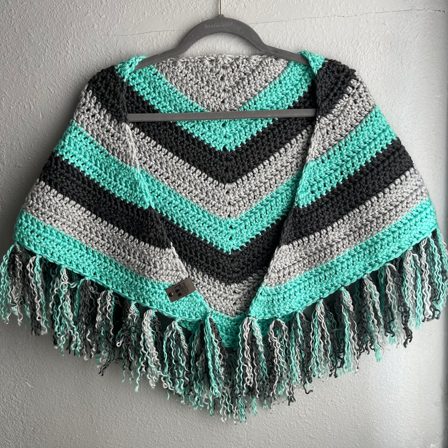 Teal & Grey Shawl Scarf